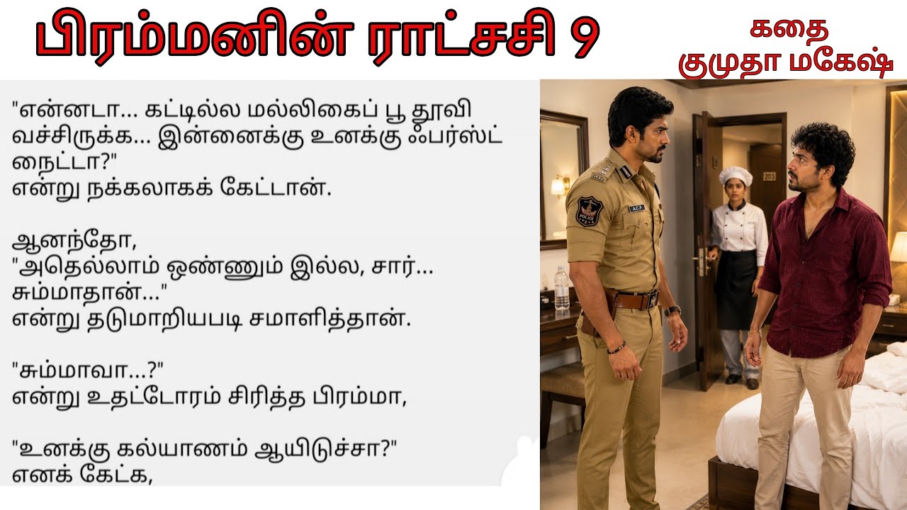 Epi 9 Thendral with Anand in lodge Room, Will they get caught by Brahma? Birammanin Ratchasi novel 