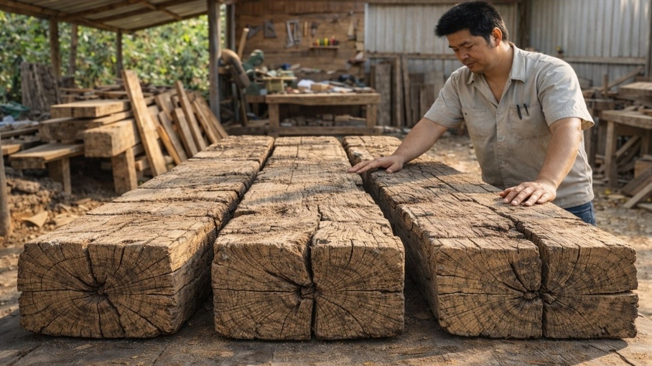 200-Year-Old Roof Beams Reborn Into Stunning Woodworking Masterpieces