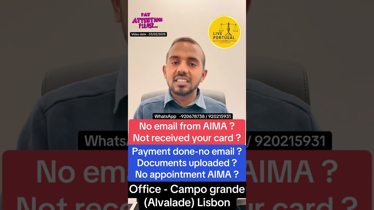 No email from AIMA ? Not received your card ? Payment done-no email ? Live Portugal By Harry