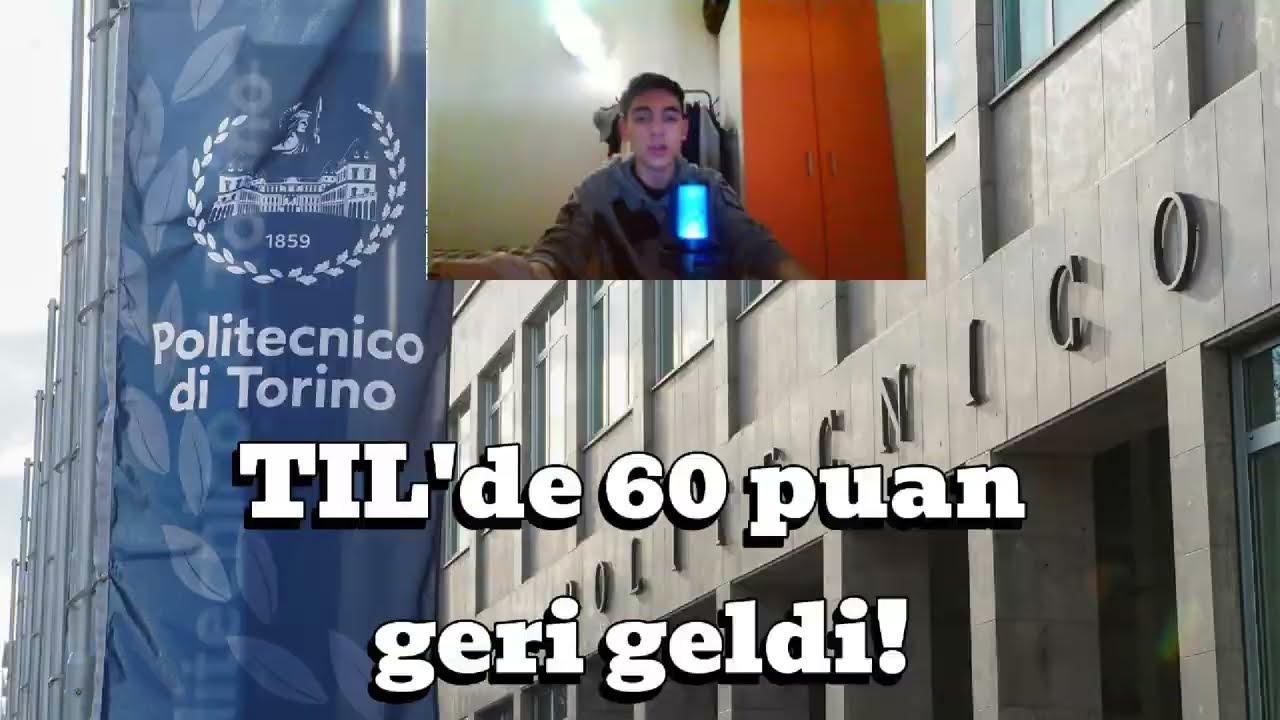 Polito Til sınavında 60 baraj puanı geldi. Ranking kalktı mı ? İtalya'da üniversite okumak.