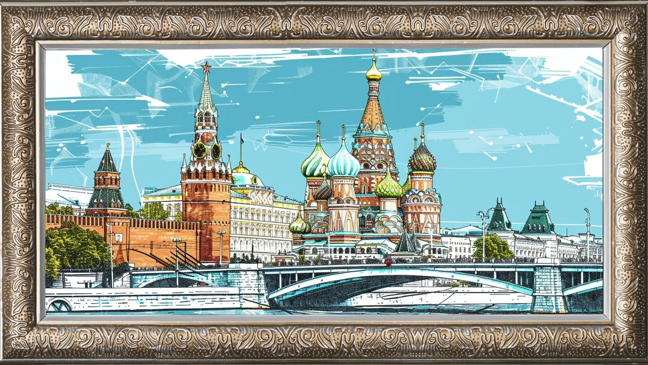 TV Frame 4K Watercolor City TaJ Mahal By WallTV