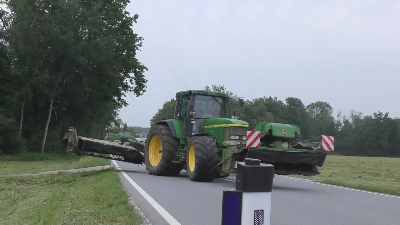 Gras mähen 2025 | John Deere 7810 | John Deere Mähwerke | Motorsound