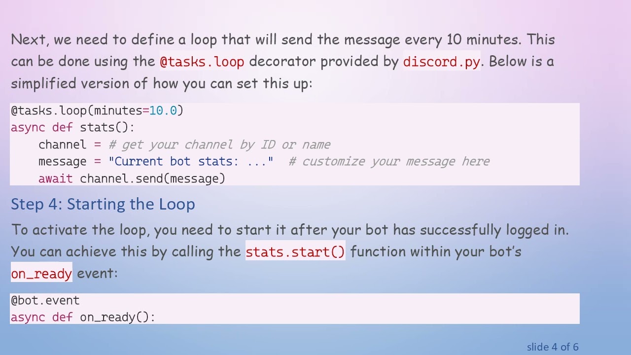 How to Send a Constant Message in Discord Every 10 Minutes Using discord.py