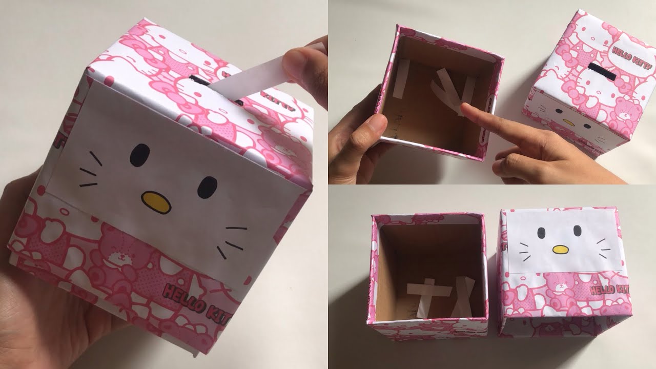 IDE KREATIF | Membuat Celengan Dari Kardus Bekas | Hello Kitty