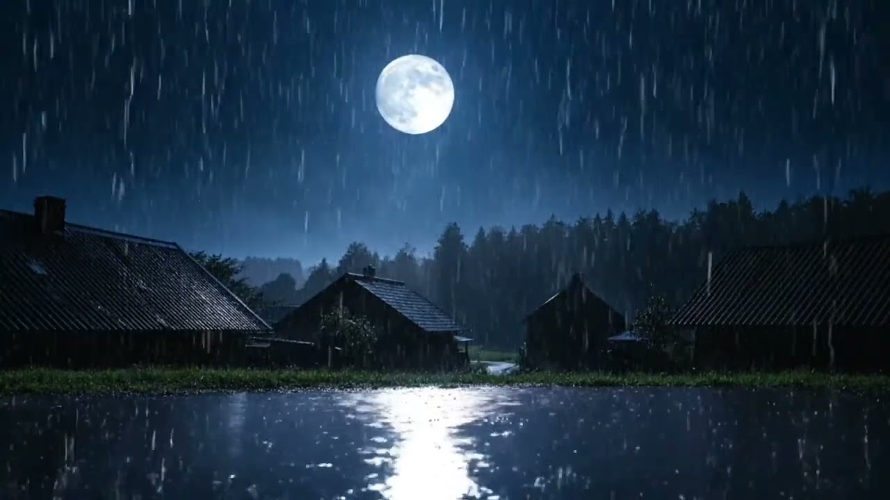 Heavy Rainstorm at Night for Sleeping Fast 🌙 Natural Rain Sounds for Deep Relaxation