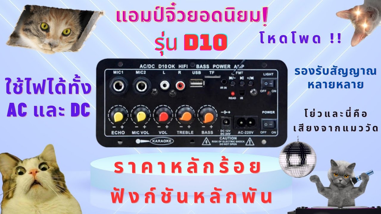 รีวิวแอมป์จิ๋วยอดนิยมรุ่น D10 ราคาหลักร้อยแต่ฟังก์ชันหลักพัน ราคา 230 บาท