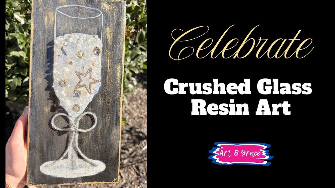 DIY Crushed Glass Champagne Art That Looks Expensive