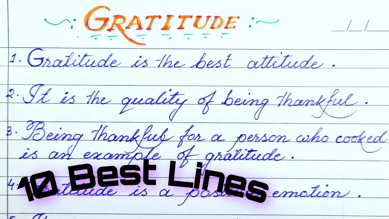 Gratitude essay in english || 10 lines on gratitude || essay on gratitude || Gratitude paragraph