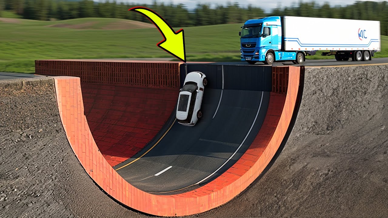 Cars vs The Extreme Dip Challenge x Ledges x Zig-Zag Road ▶️ BeamNG Drive