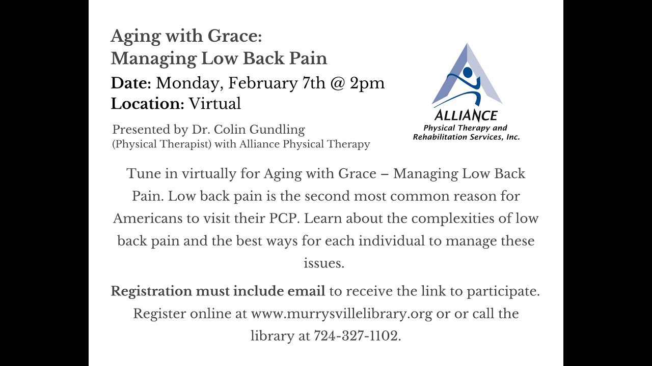Aging with Grace Series: Managing Low Back Pain