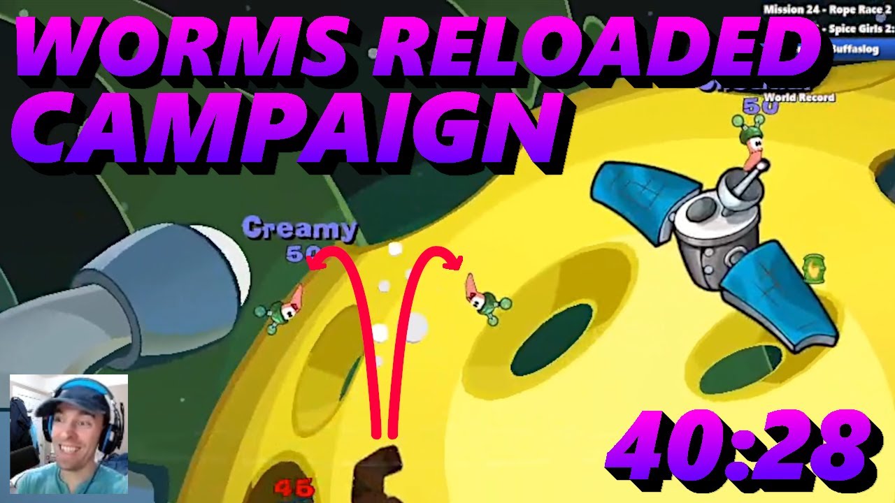 Worms Reloaded - Campaign Speedrun in 40:28 (No Level Skips)