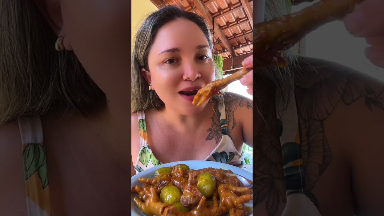 #COMENDOMUITO : COLÁGENO PURO QUEM GOSTA? (Pé de Galinha  com maxixe, Pirão e Pimenta 🌶️)