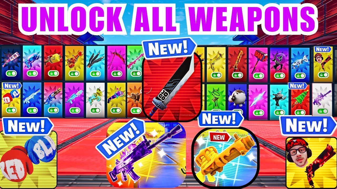 ALL WEAPONS SUPER RED VS BLUE TYPICAL GAMER MAP FORTNITE -  (FANTASY BLADE) PART 5