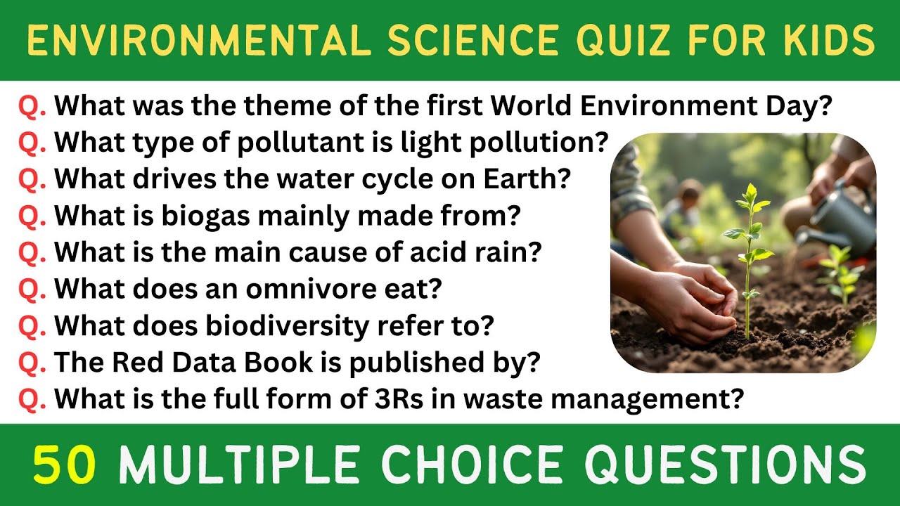 Environmental Science Quiz for Kids - 50 MCQs | Science & General Knowledge Practice for Children