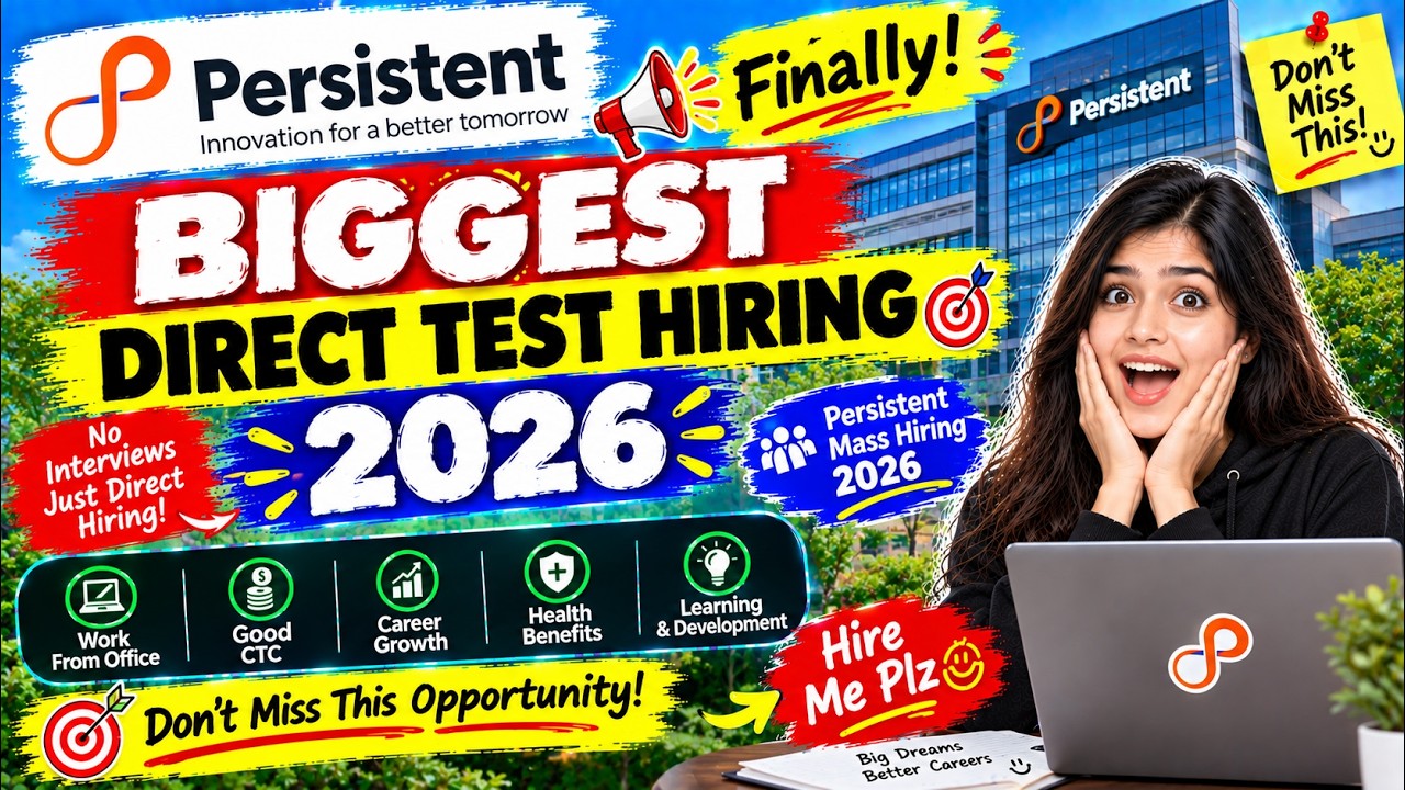 🔥Finally Biggest Direct Test Hiring 2026 | Persistent Mass Hiring 2026 | hire me plz