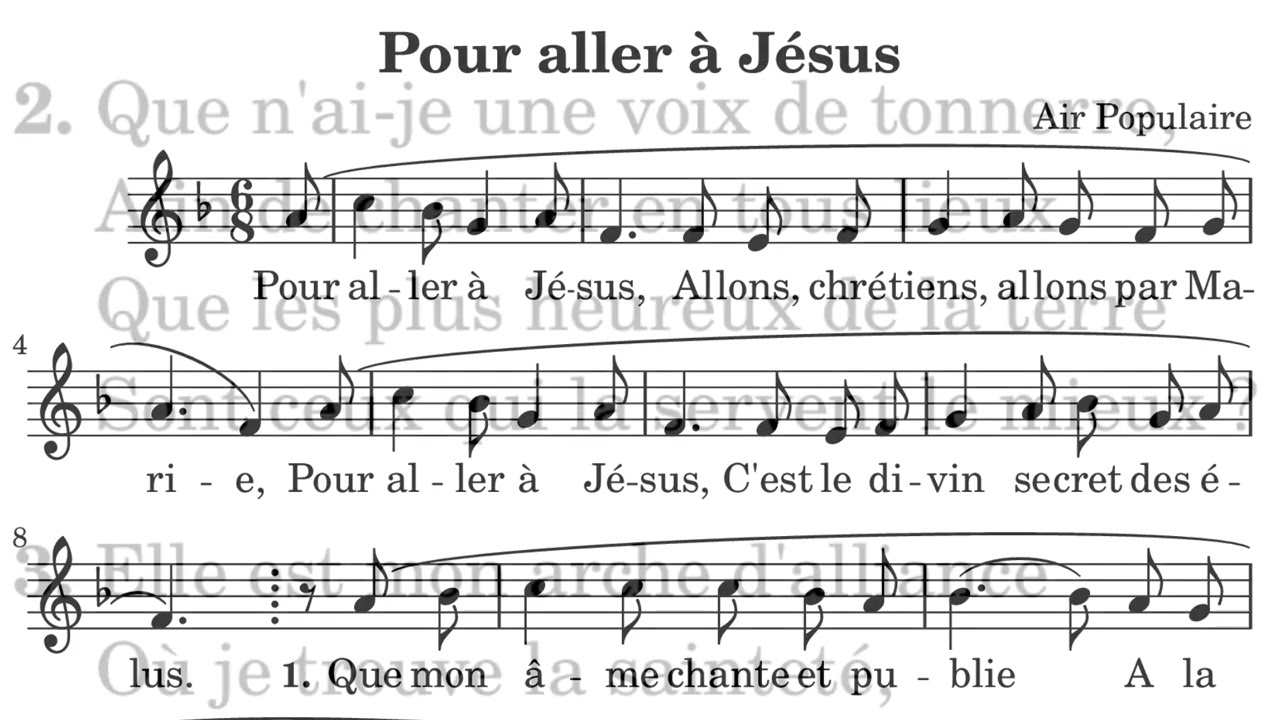 cantique Pour aller à Jésus