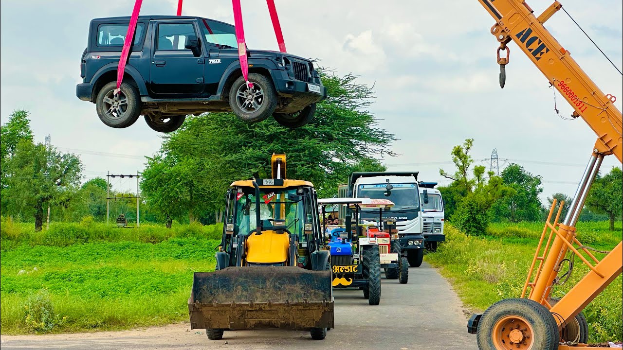Jcb 3dx loading Mud in TATA Tippers Tractors Thar 2518 Tipper Swaraj 855 New Holland 3630 Jcb truck 