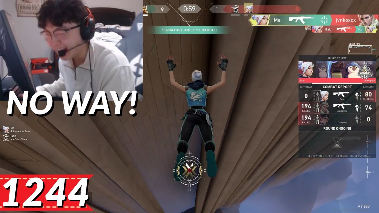 Shanks Getting a Kill While Falling Off The Abyss | Most Watched VALORANT Clips V1244