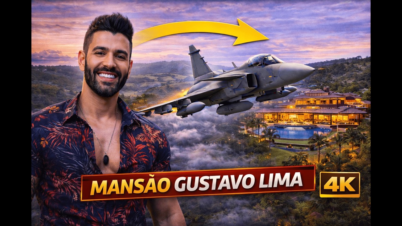 Casa dos Famosos | Sobrevoando a mansão do GUSTAVO LIMA | GRIPEN 39 - 4K