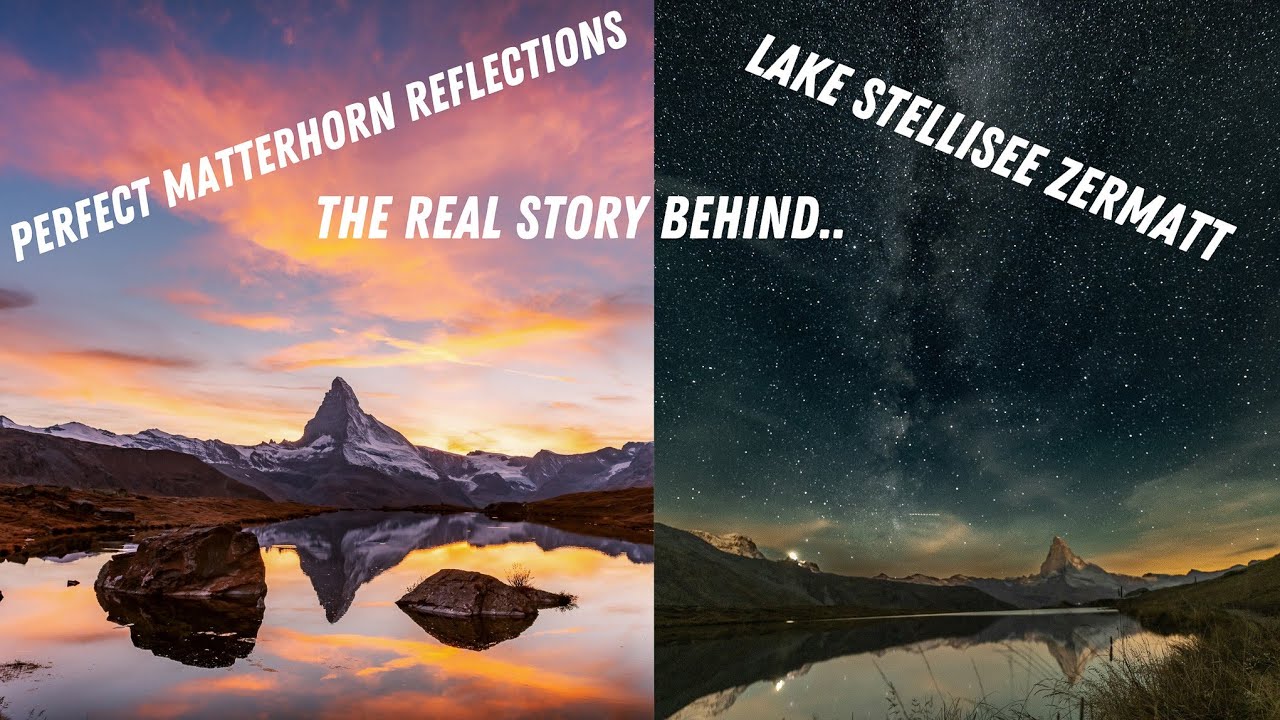 LAKE STELLISEE ZERMATT..PERFECT REFLECTIONS OF MATTERHORN IN 4K ULTRAHD..FLUHALP..SWISS ALPS..