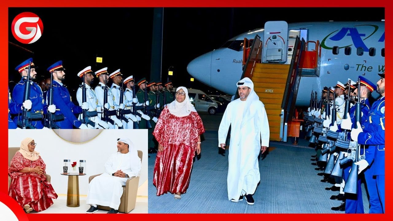 RAIS SAMIA AWASILI UWANJA wa NDEGE wa KIMATAIFA DUBAI - AFANYA MAZUNGUMZO na WAZIRI wa SHERIA...