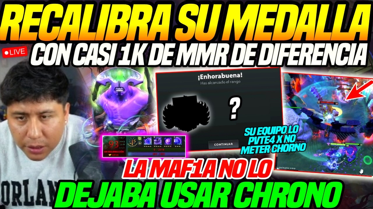 😲MACARIUS RECALIBRA su MEDALLA con casi 1k de MMR de DIFERENCIA😲SU TEAM lo PVTE4 xq NO METIA Chronos
