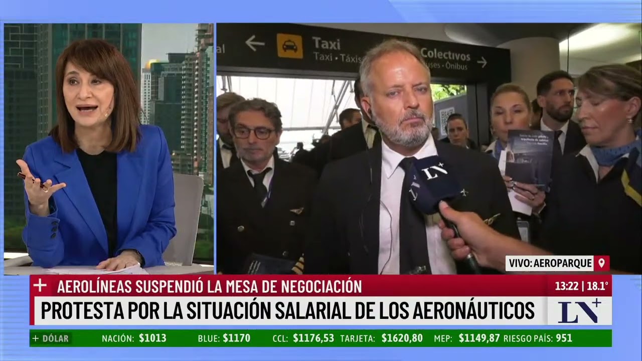 Protesta de aeronavegantes en Aeroparque: alertan por la privatización de Aerolíneas Argentinas