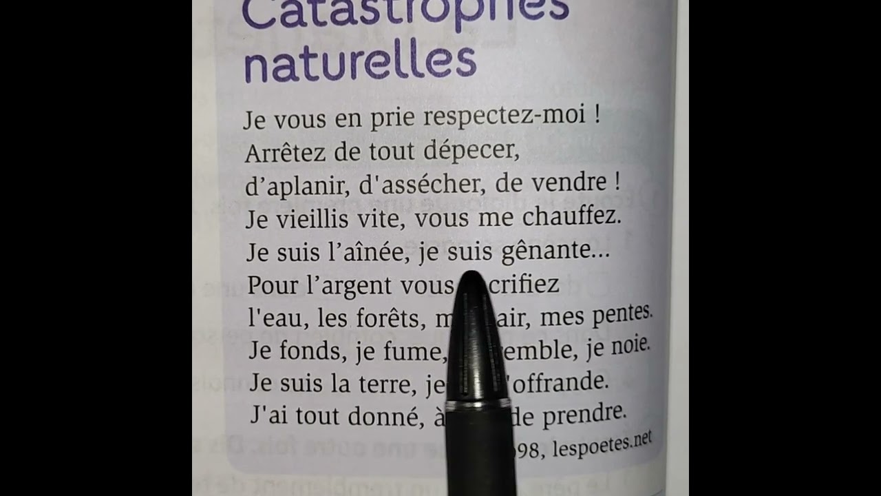 #citronnelle / La po&eacute;sie : Catastrophes naturelles #education #french #vocabulary