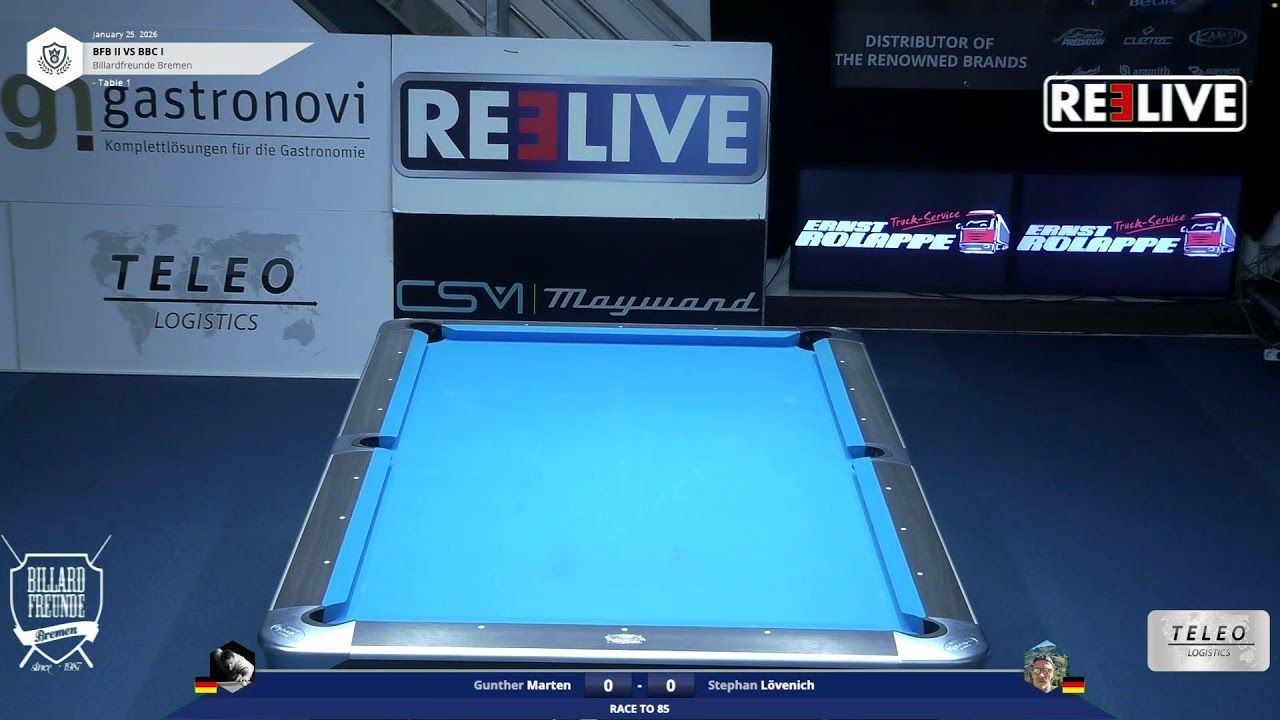 Nikola Stanchev vs Marco Bräunig Tisch[1] Dienstagturnier Billardfreuden Bremen 10-Ball 10.2.26