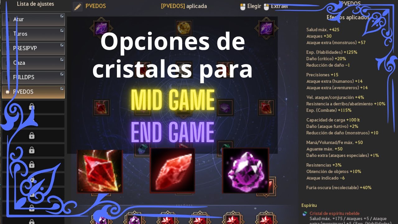 💎OPCIONES CRISTALES MID GAME Y END GAME💎 CRISTALES PARA EL REVAMP PVE💎BLACK DESERT ONLINE💎