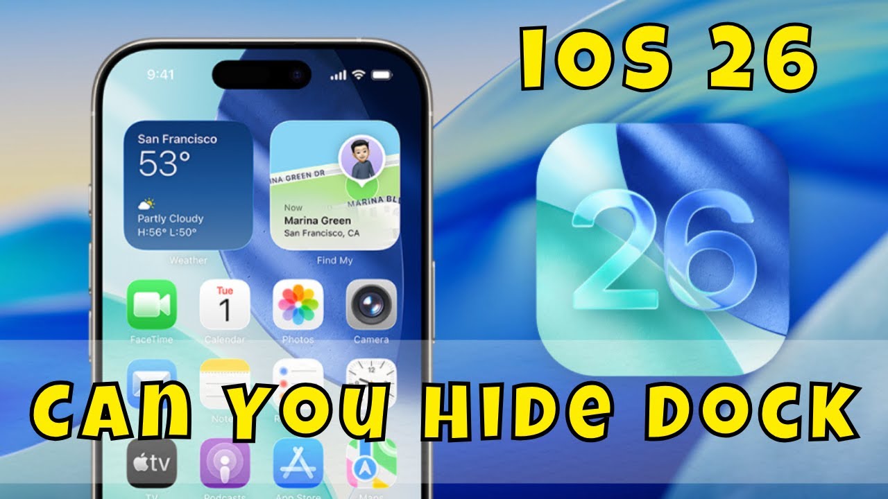 Можно ли скрыть Dock на iOS 26?