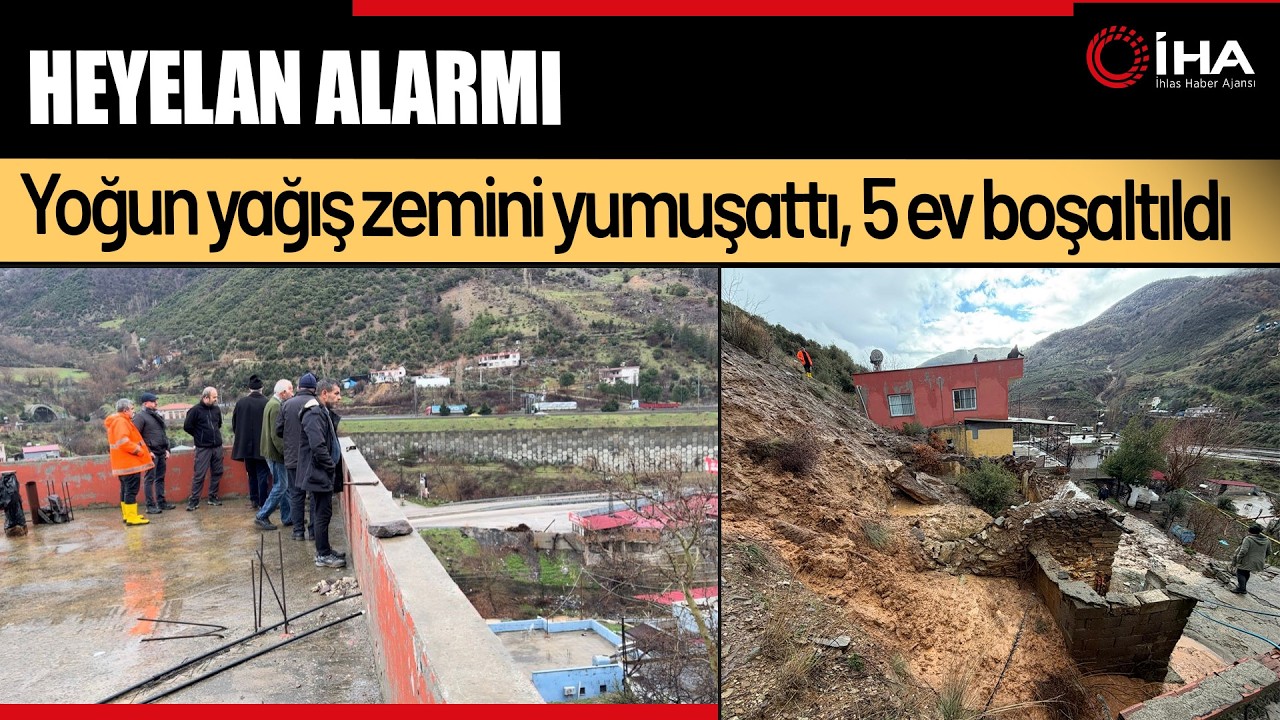 Aşırı Yağış Sonrası Toprak Kaydı:  5 Ev Boşaltıldı