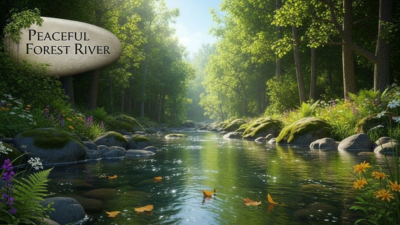 Tranquil River in Forest 🌲🌊 Relaxing Nature Ambience for Focus and Serenity #2754