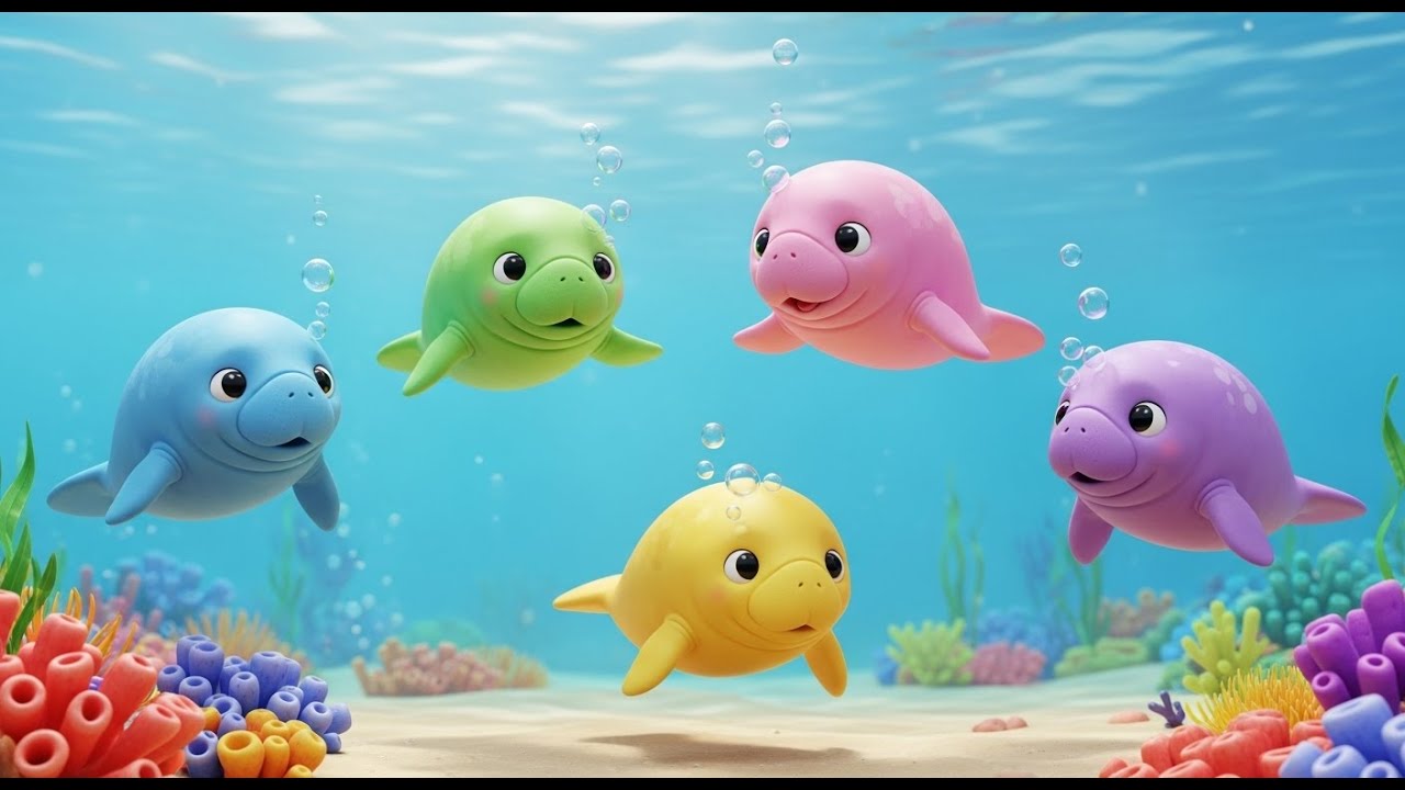 Cinco Peixinhos Boi Flutuam no Mar | Música Infantil Relaxante e Educativa