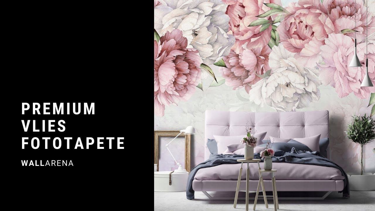 Premium Fototapete für Wohnzimmer Schlafzimmer Küche Kinderzimmer Wald Blumen