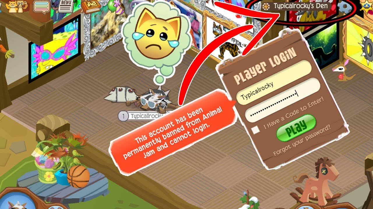 VISITING MY BANNED ANIMAL JAM ACCOUNT..