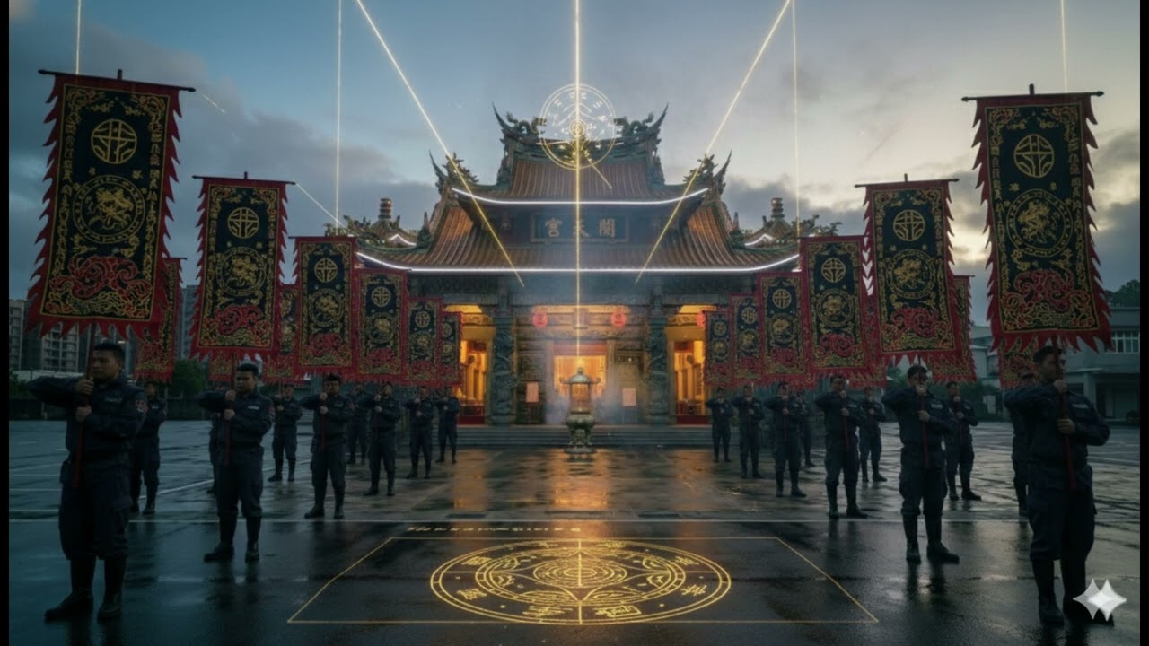 開天宮《 繡旗隊》主題曲：《星火紅霞・繡旗鎮天關》#開天宮靈異錄 #台灣宮廟 #都市靈異 #繡旗隊#官將首 #八家將 #代天巡狩 #符令執法#SUNO AI