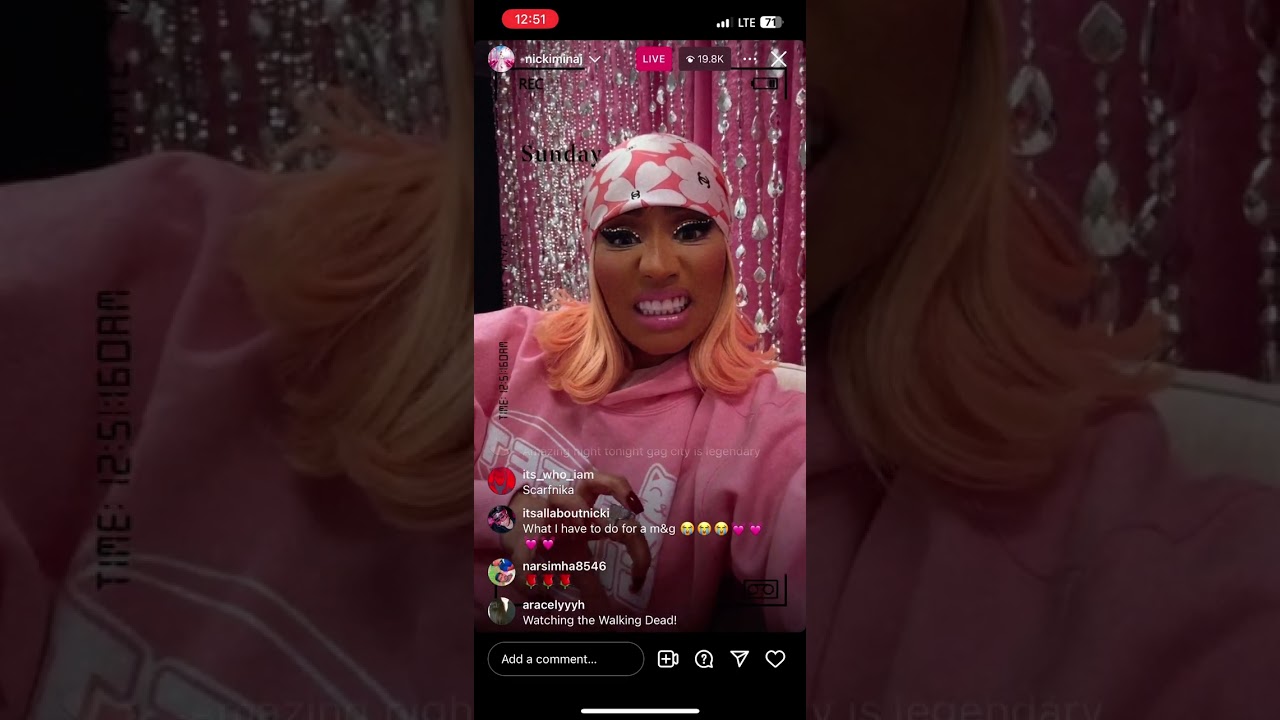 Nicki Minaj IG Live 4-14-2024 (After Pink Friday 2 Milwaukee Show)