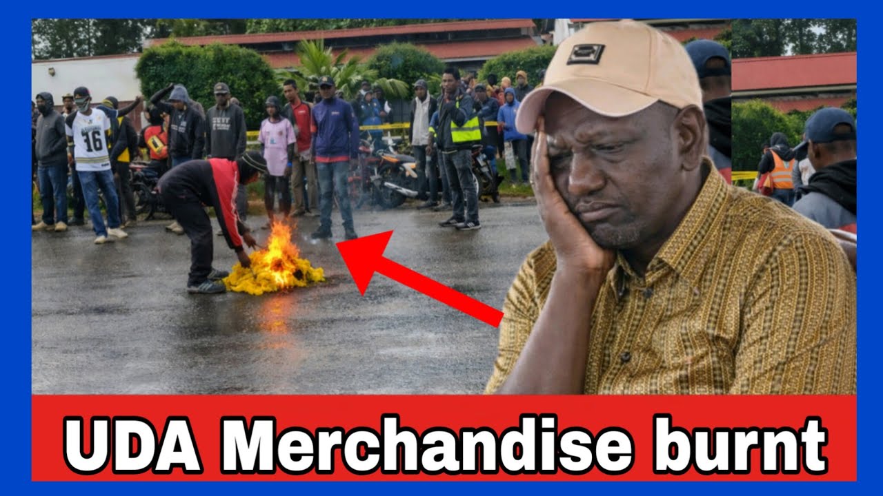 Crowd set UDA merchandise on Fire after Eating Ruto’s handouts & declined to sing TUTAM;End of Ruto