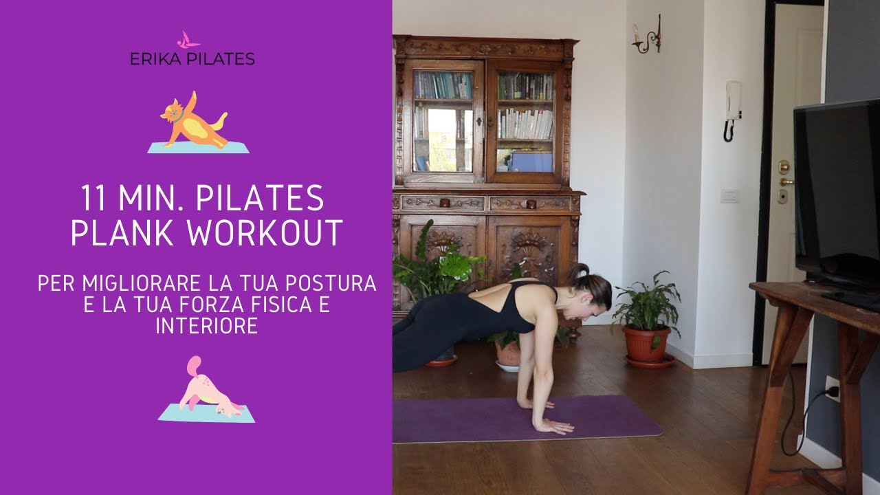 Pilates - esercizi in Plank - rafforza la schiena e gli addominali in 11 minuti