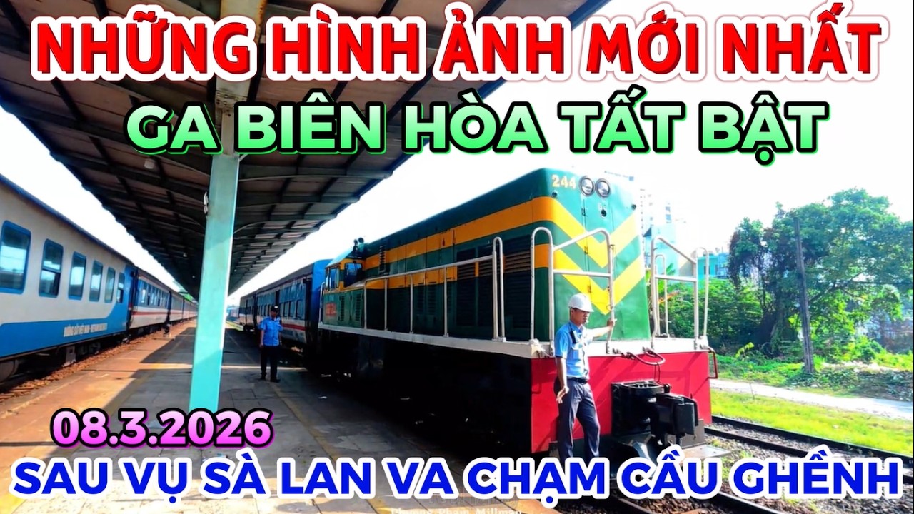 NHỮNG HÌNH ẢNH MỚI NHẤT TẠI GA BIÊN HÒA SAU VỤ SÀ LAN VA CHẠM CẦU GHỀNH TOÀN CẢNH CHƯA TỪNG THẤY