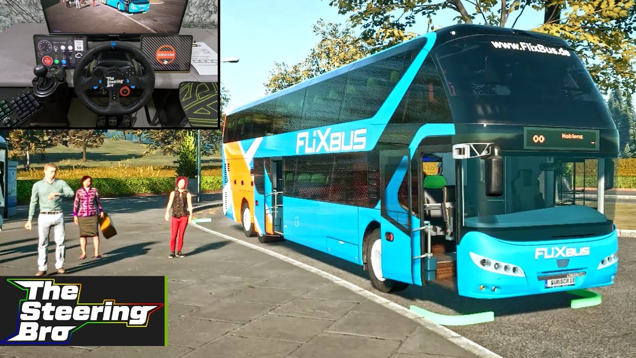Scenic Drive to Rhine Gorge - Neoplan Skyliner | G29 Steering Wheel & Gear Shifter Gameplay
