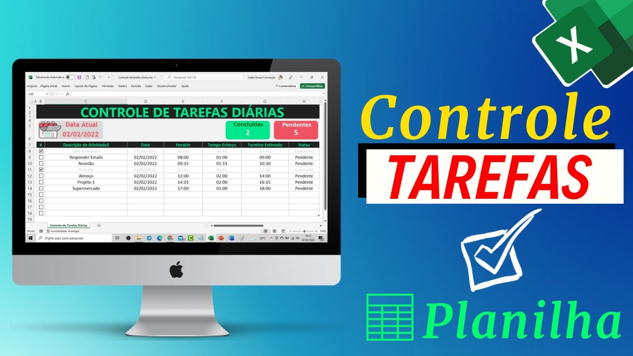 Como Fazer Sua Planilha de Atividade Diária no Excel | Completo