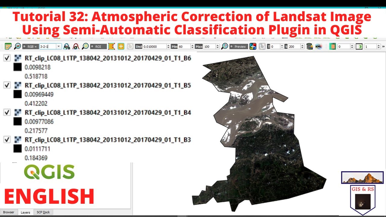 Atmospheric Correction of Landsat image Using Semi Automatic Classification Plugin in QGIS