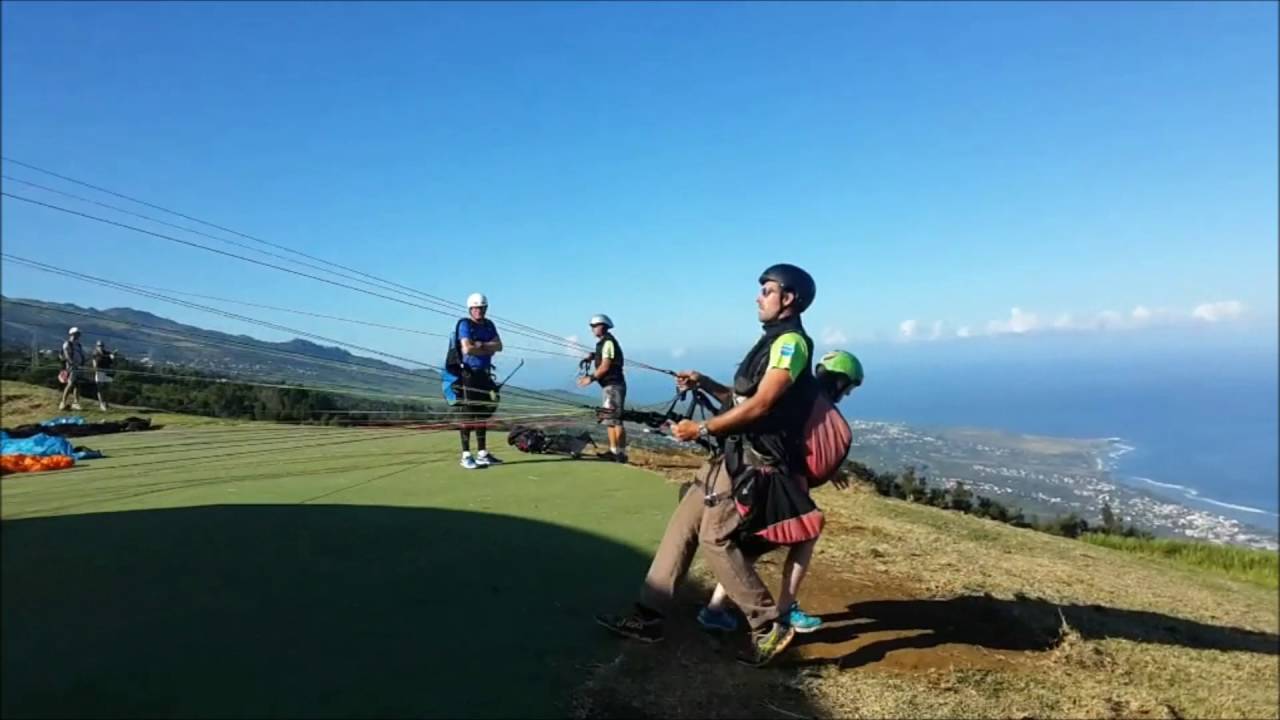 Parapente à la Réunion - Décollage biplace