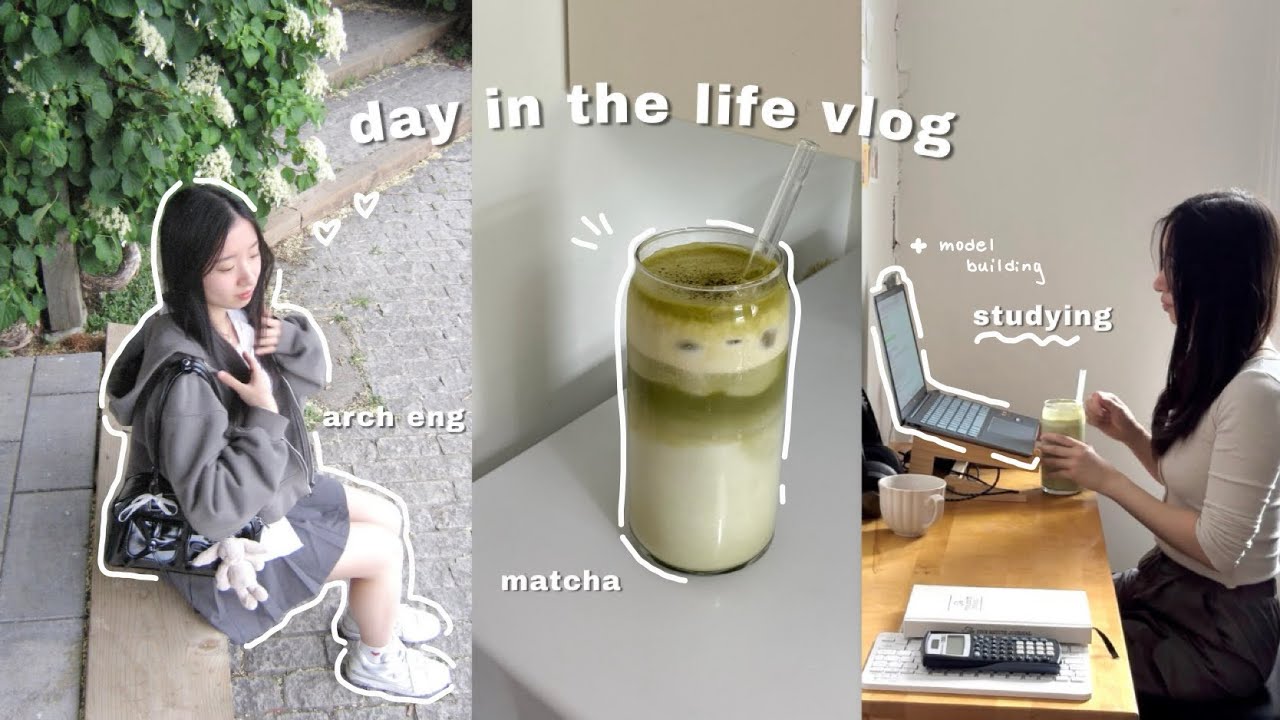 cozy day in the life🍵: making matcha, studying, ramen + tv, and architectural model building