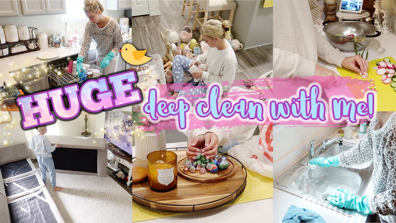 HUGE DEEP CLEAN WITH ME! 2021 EASTER DECORATING//CLEANING MOTIVATION