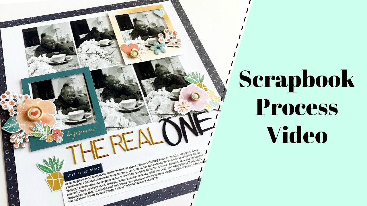 Scrapbook Process Video | The Real One | 12x12 Grid Design
