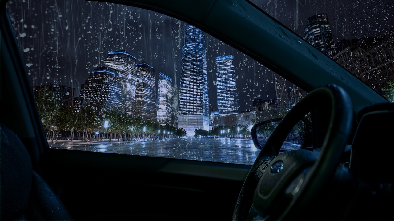 Heavy Rain on a Car Windshield - Sounds for Deep Sleep, Anxiety Relief, Focus, Calming