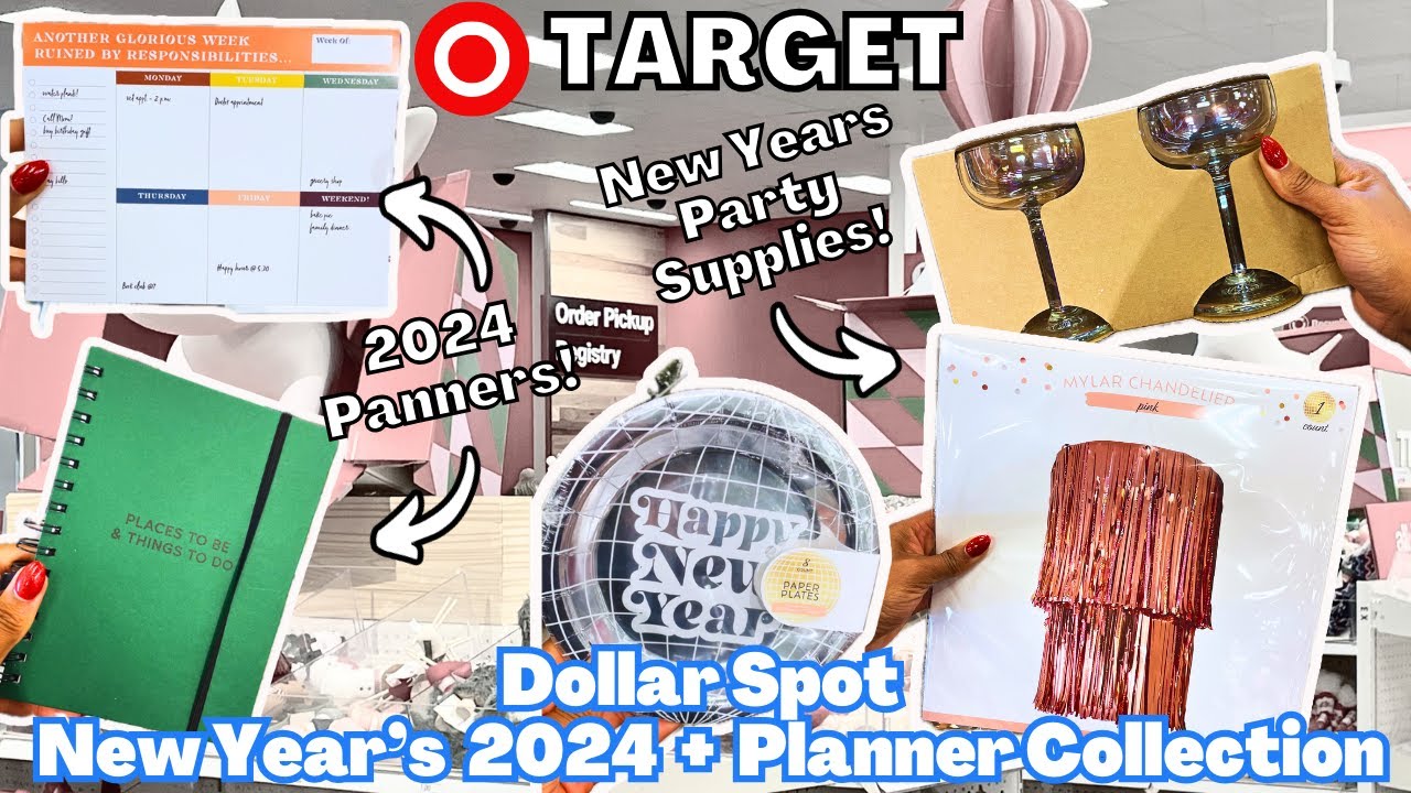 NEW TARGET DOLLAR SPOT 2024 NEW YEAR PARTY SUPPLIES VLOG | 2024 PLANNER COLLECTION | SHOP WITH ME